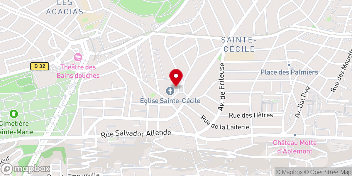 Map showing location of Paroisse Saint Christophe la Forêt