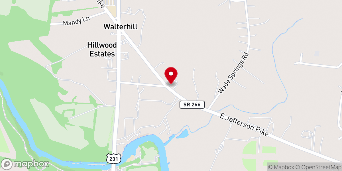Map showing location of Heartland Baptist Church