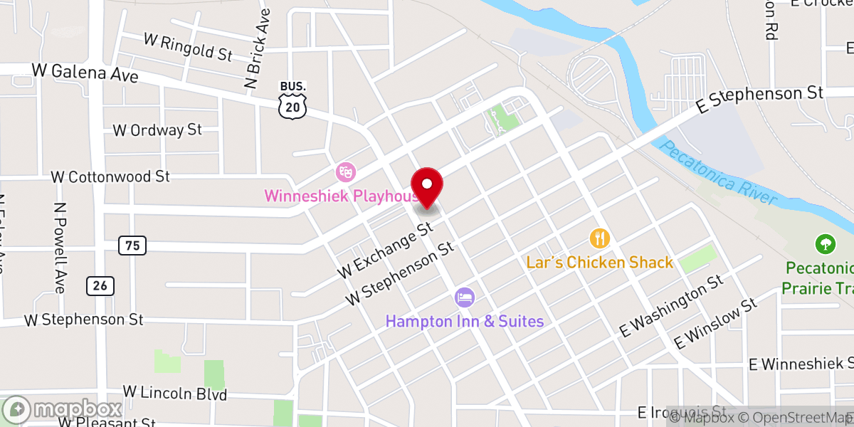Map showing location of Salvation Army of Freeport & Stephenson County