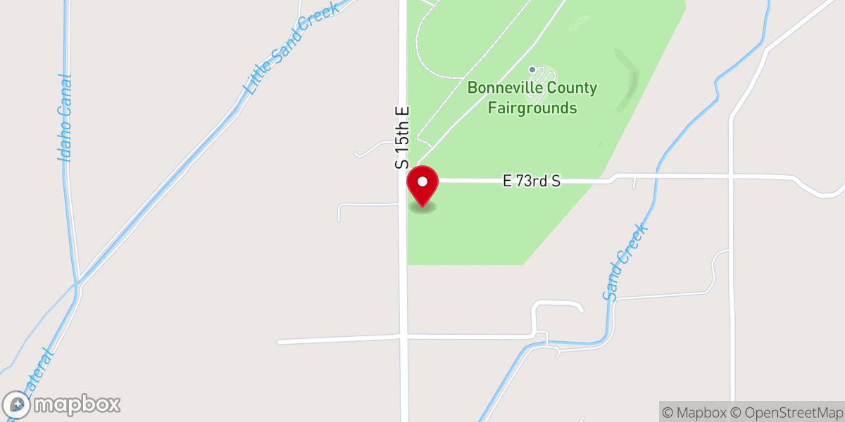 Map showing location of Bonneville County Fairgrounds