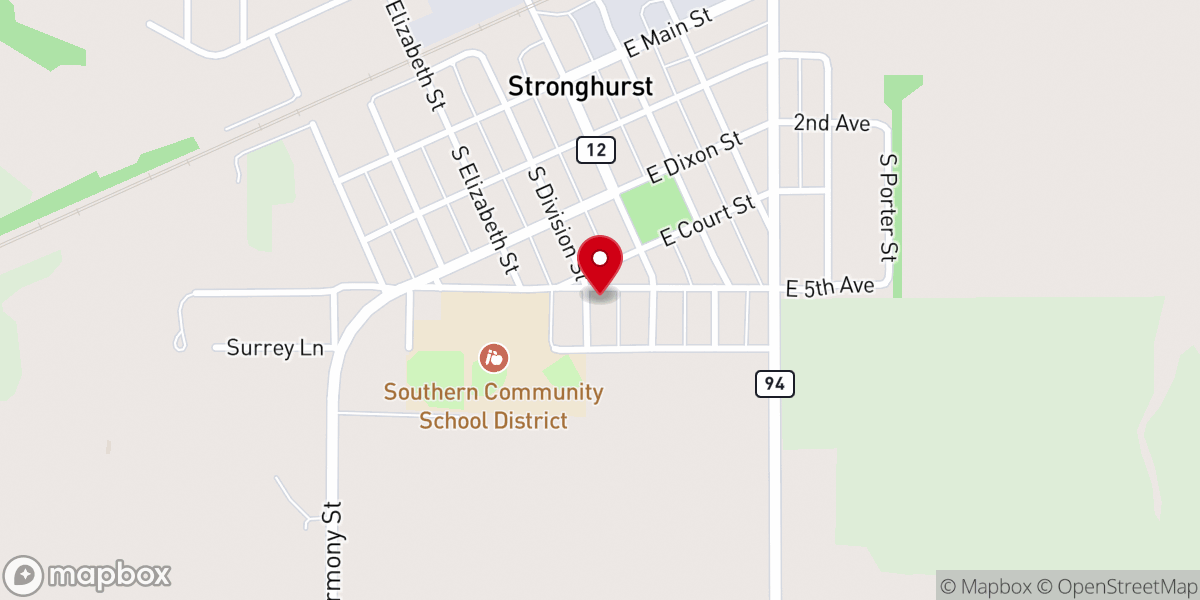 Map showing location of Bethel Lutheran Church LCA