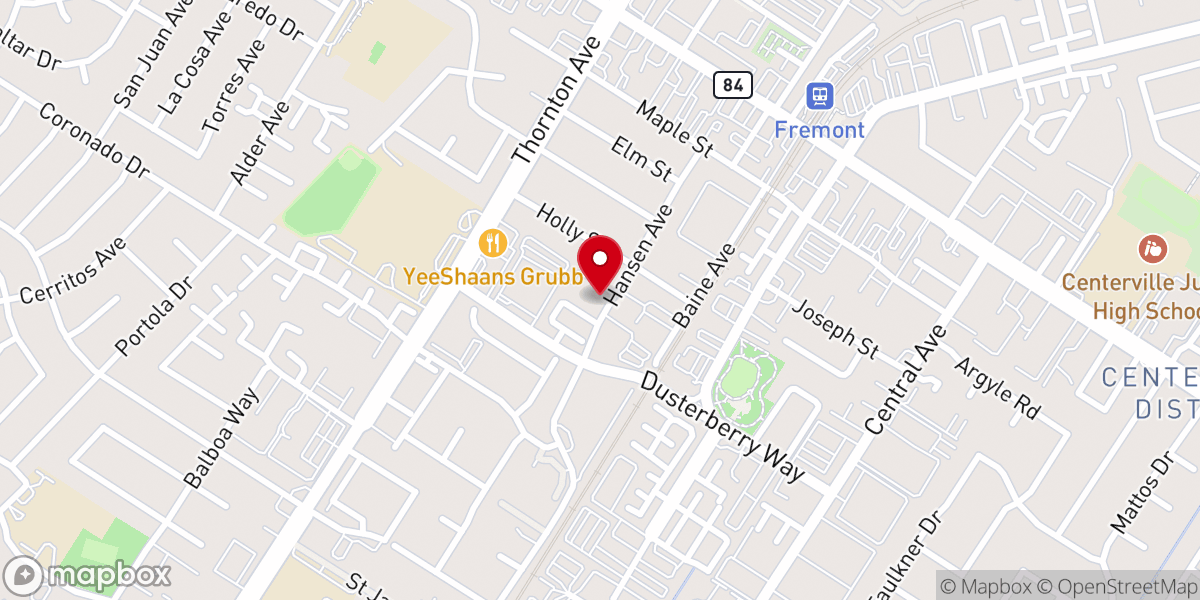 Map showing location of Immanuel Presbyterian Church of Fremont 福立蒙以馬內利長老教會