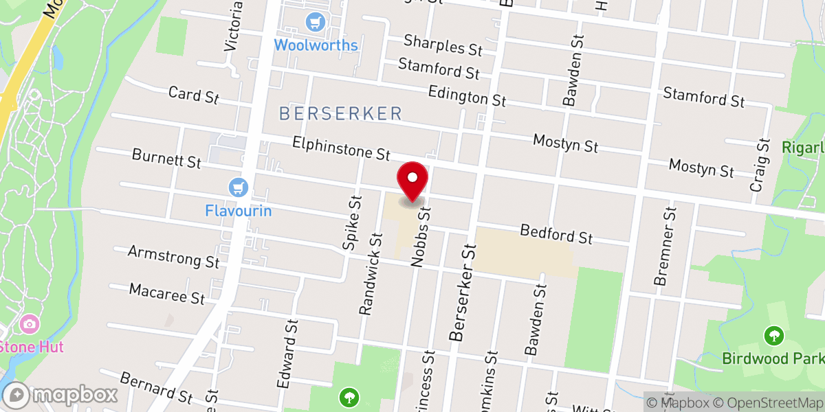 Map showing location of Fr Alex