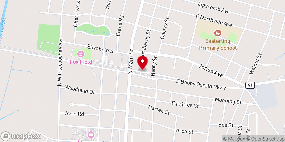 Map showing location of Word of Life Christian Church