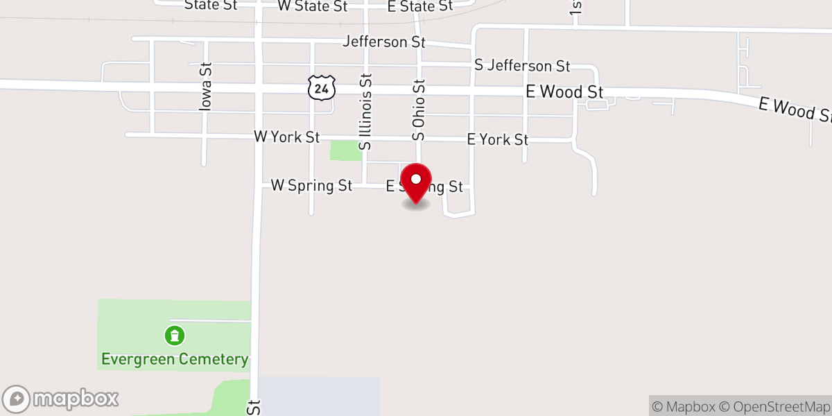 Map showing location of St. Thomas Catholic Church