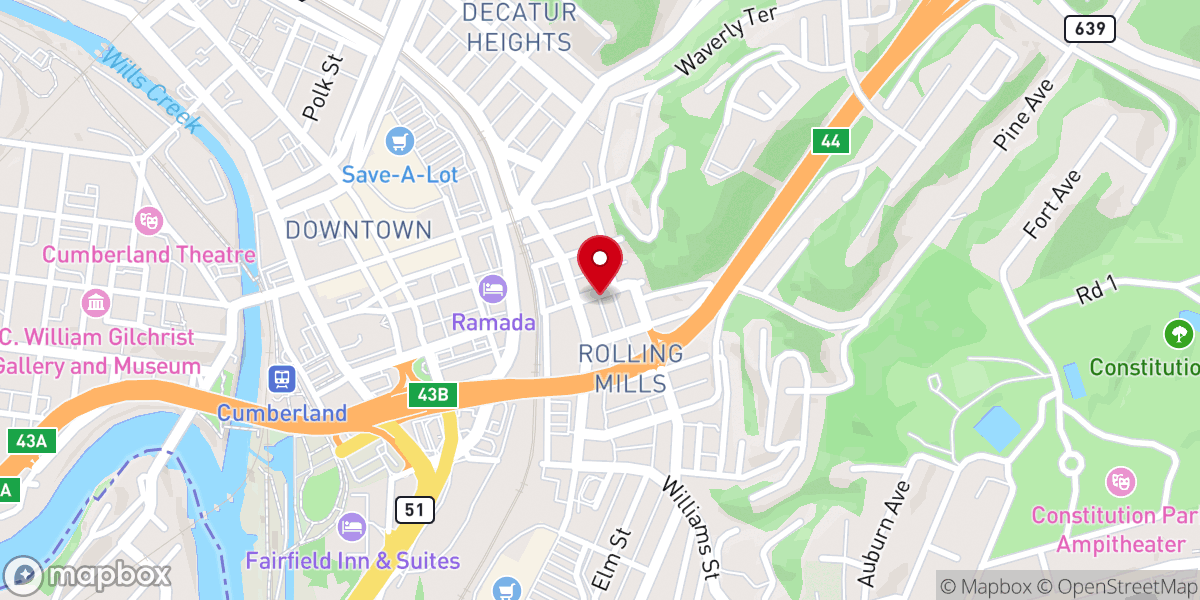 Map showing location of Saint Marks United Church of Christ