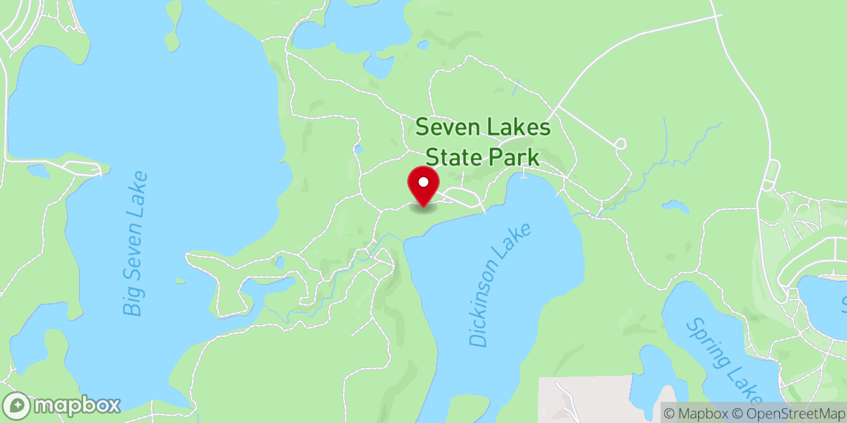 Map showing location of Seven Lakes State Park