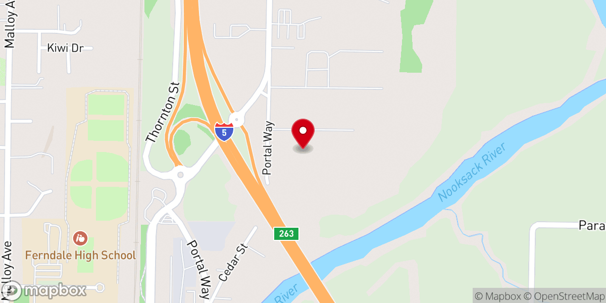 Map showing location of Ferndale Camp & Conference Center
