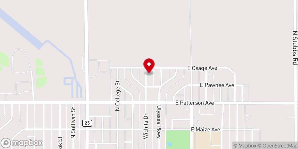 Map showing location of Ulysses UMC Parsonage