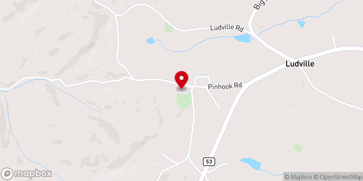 Map showing location of Friendship Baptist Church
