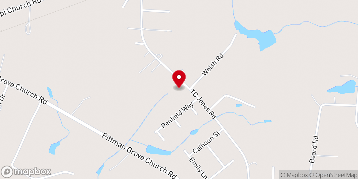 Map showing location of Rock Grove Church