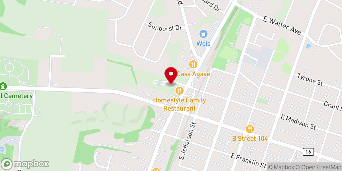 Map showing location of Greencastle Bible Church