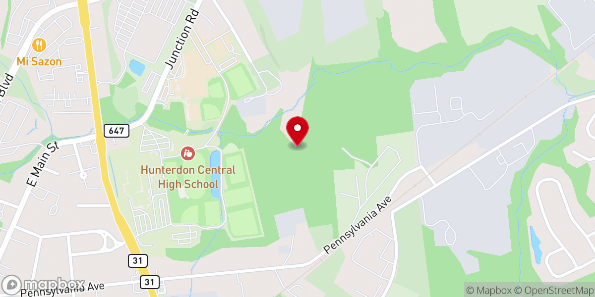 Map showing location of Greek Orthodox Parish of Hunterdon County