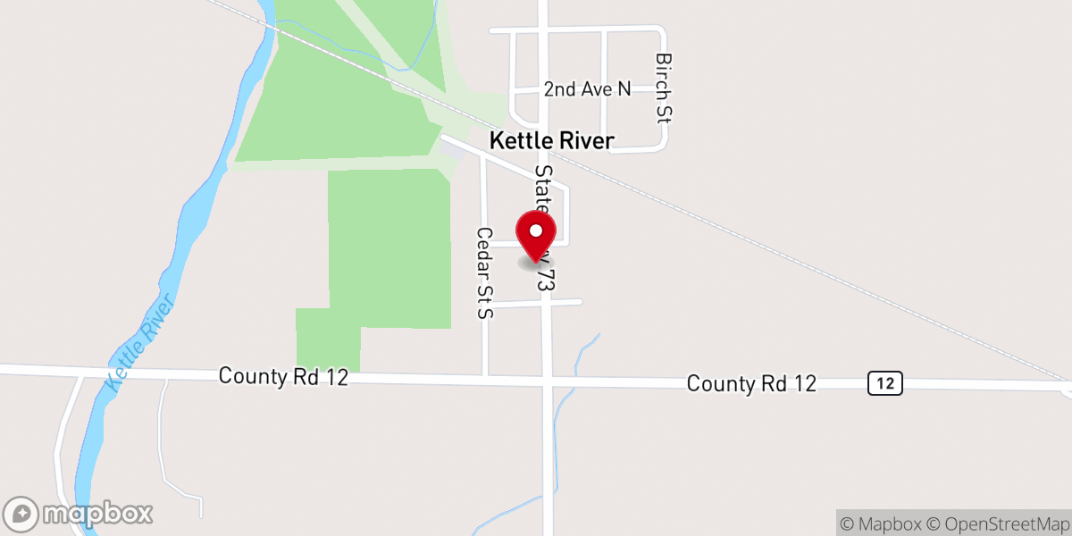 Map showing location of Kettle River City Hall