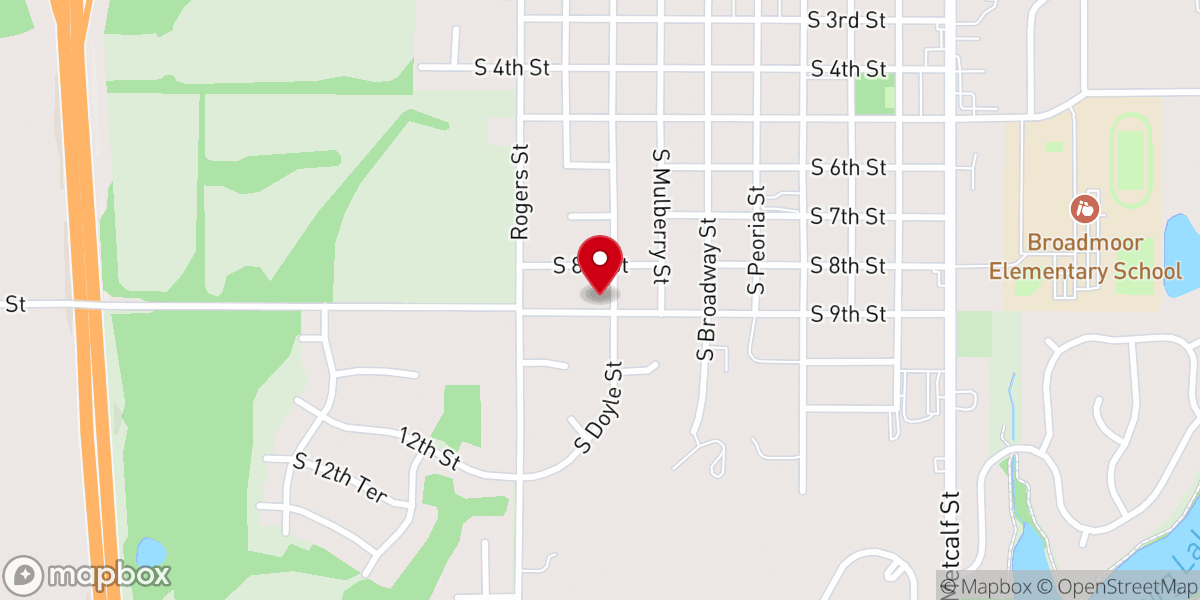 Map showing location of United Methodist Parsonage
