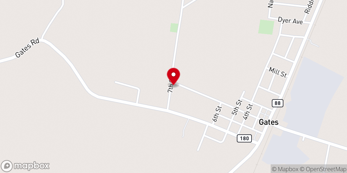 Map showing location of Saint Mark Baptist Church