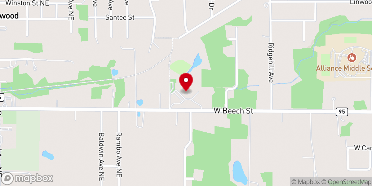Map showing location of Alliance First Christian Church