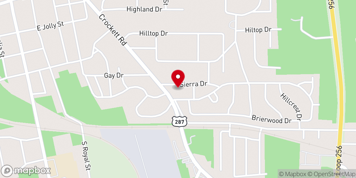 Map showing location of Southside Baptist Church