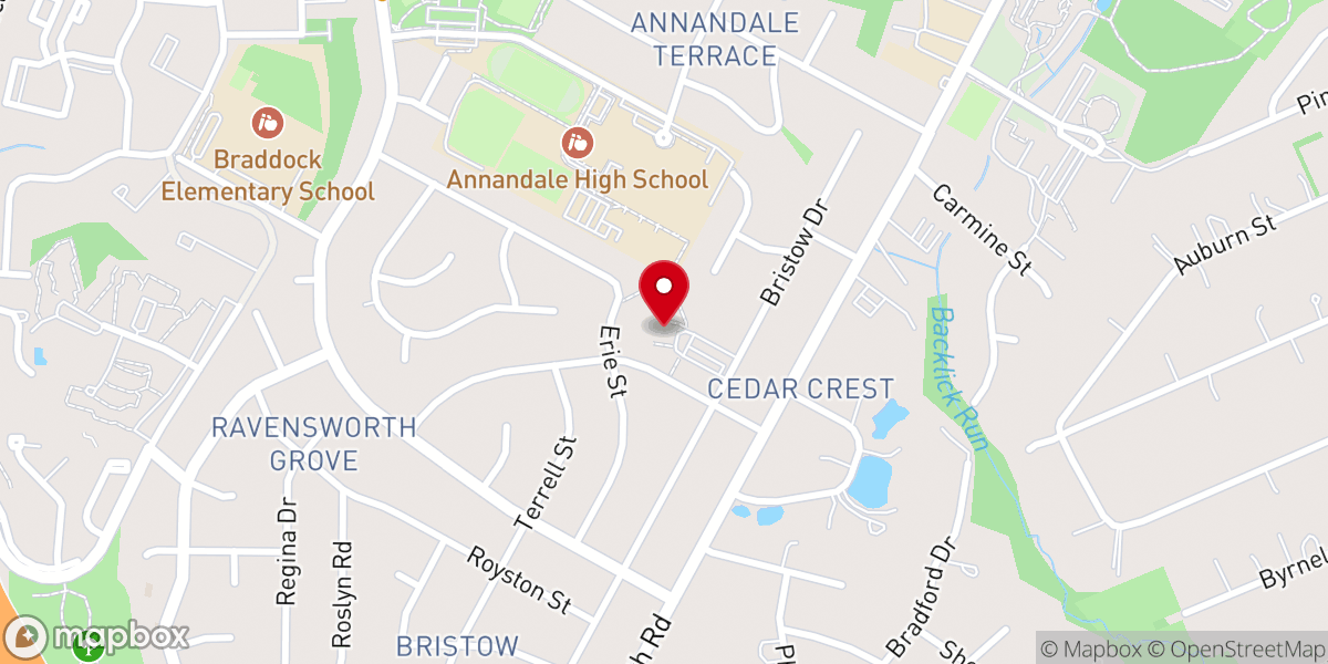 Map showing location of First Presbyterian Church of Annandale Christian Childcare Center (FPCA-CCC)