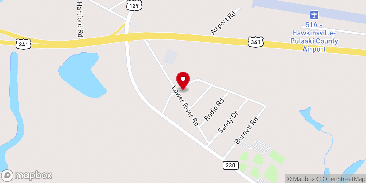 Map showing location of Trinity Baptist Church