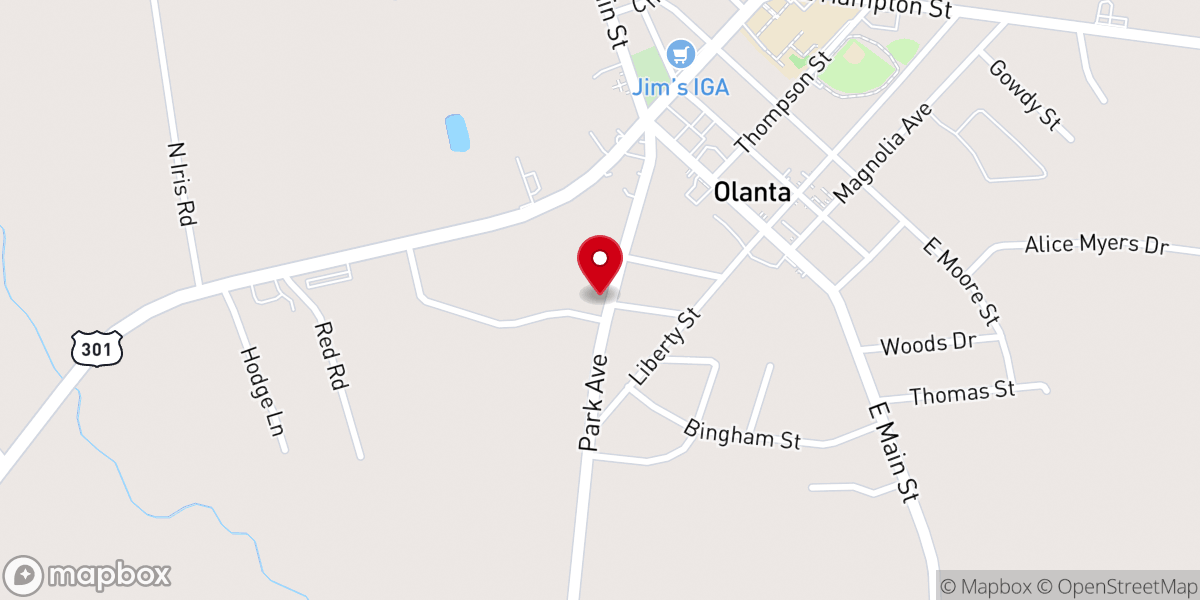 Map showing location of Nazareth United Methodist Church