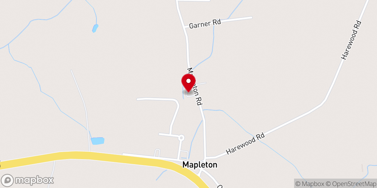 Map showing location of Parker's Grove Baptist Church