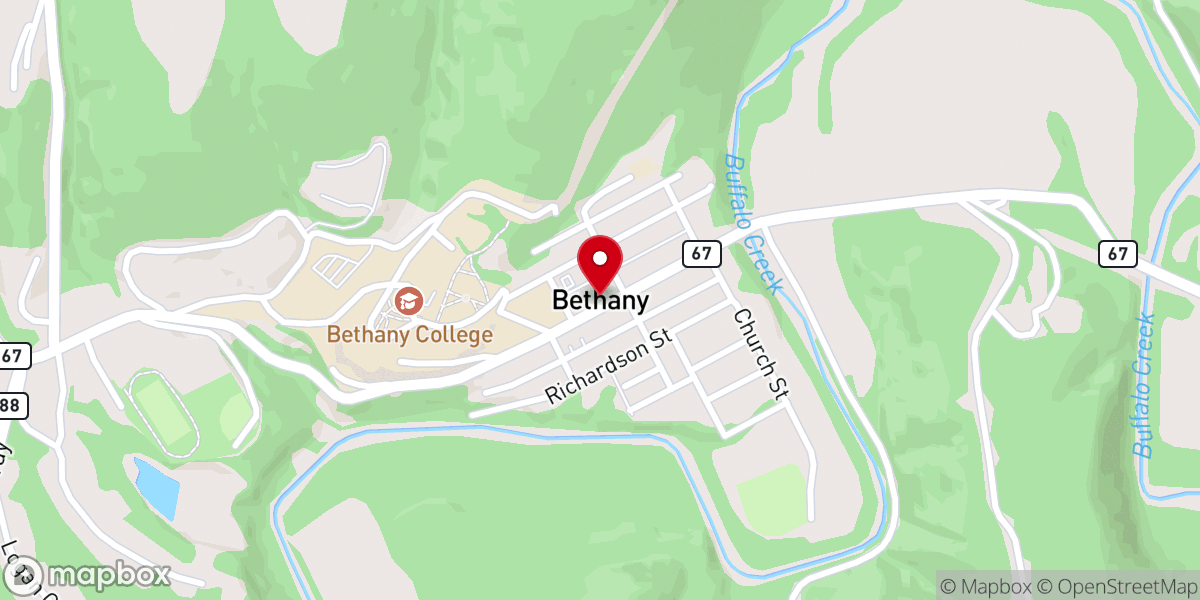 Map showing location of Historic Bethany