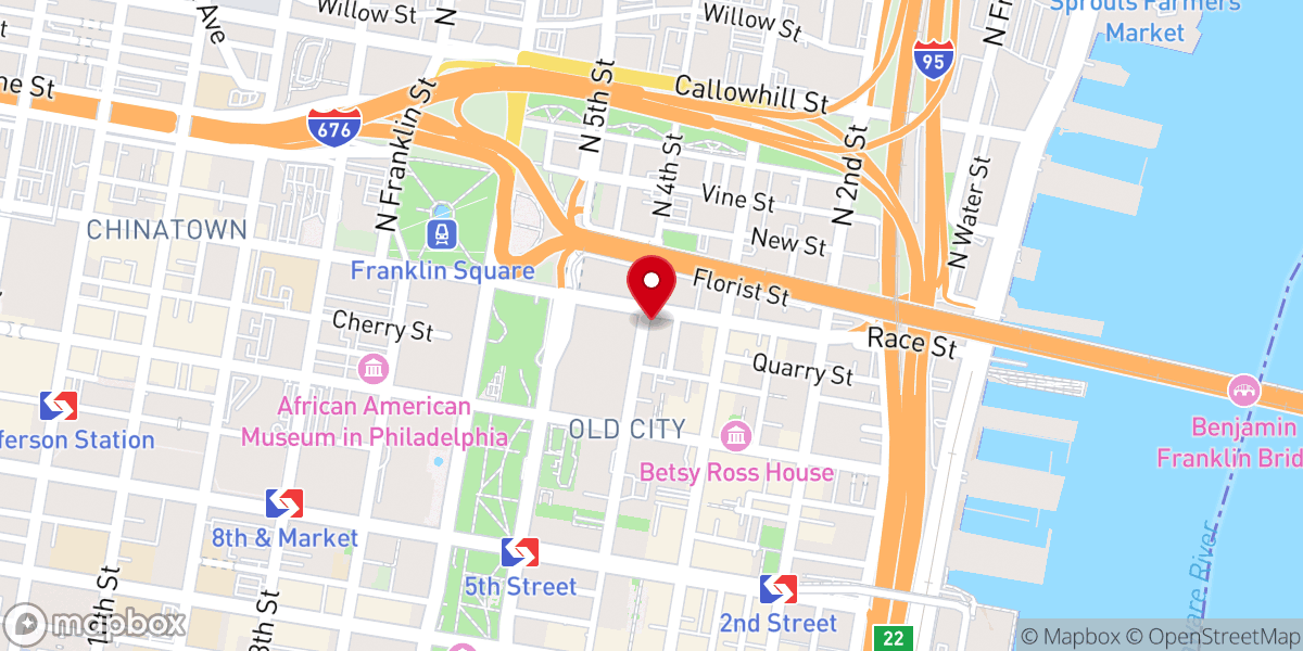 Map showing location of Old First Reformed Church