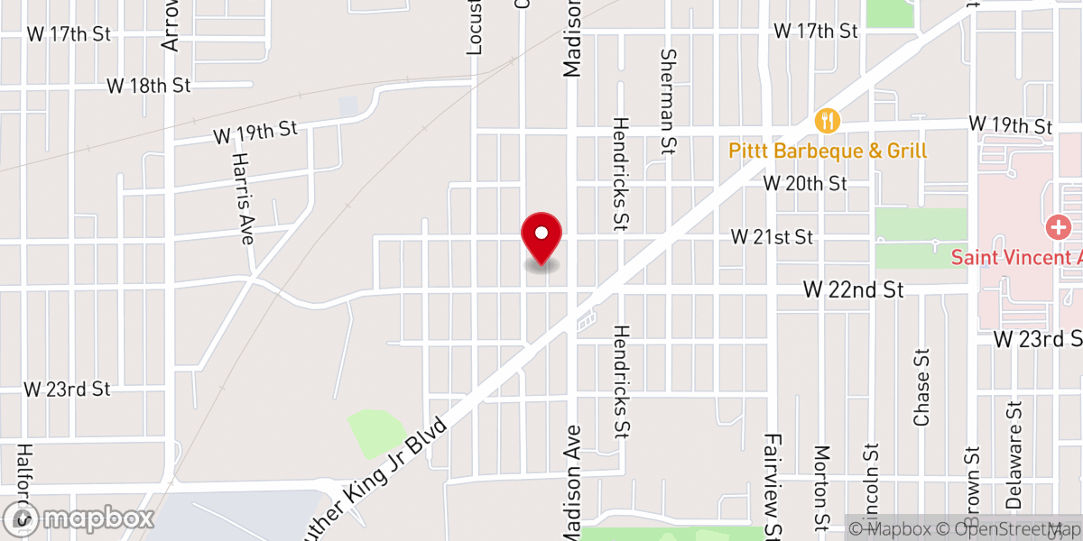 Map showing location of Bethesda Missionary Baptist