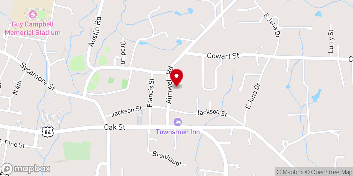 Map showing location of Temple Baptist Church
