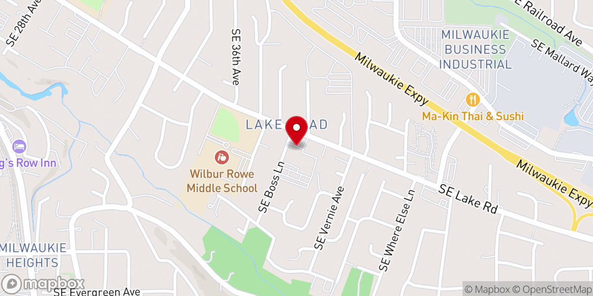 Map showing location of Milwaukie Lutheran Church-Elca