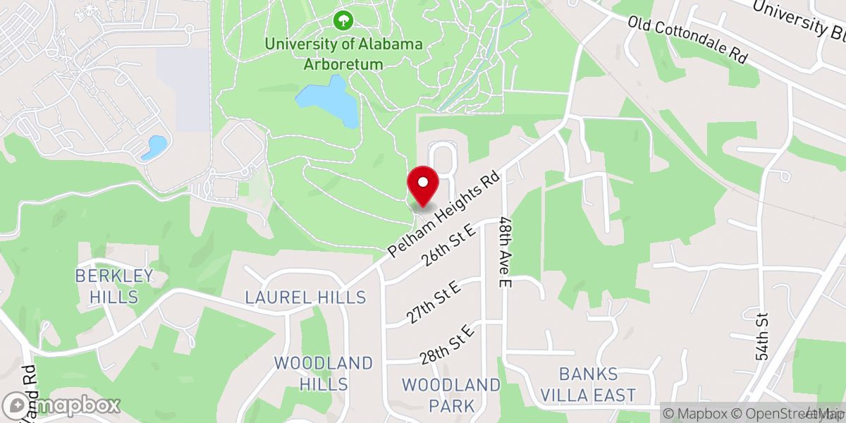 Map showing location of Woodland Park Baptist Church