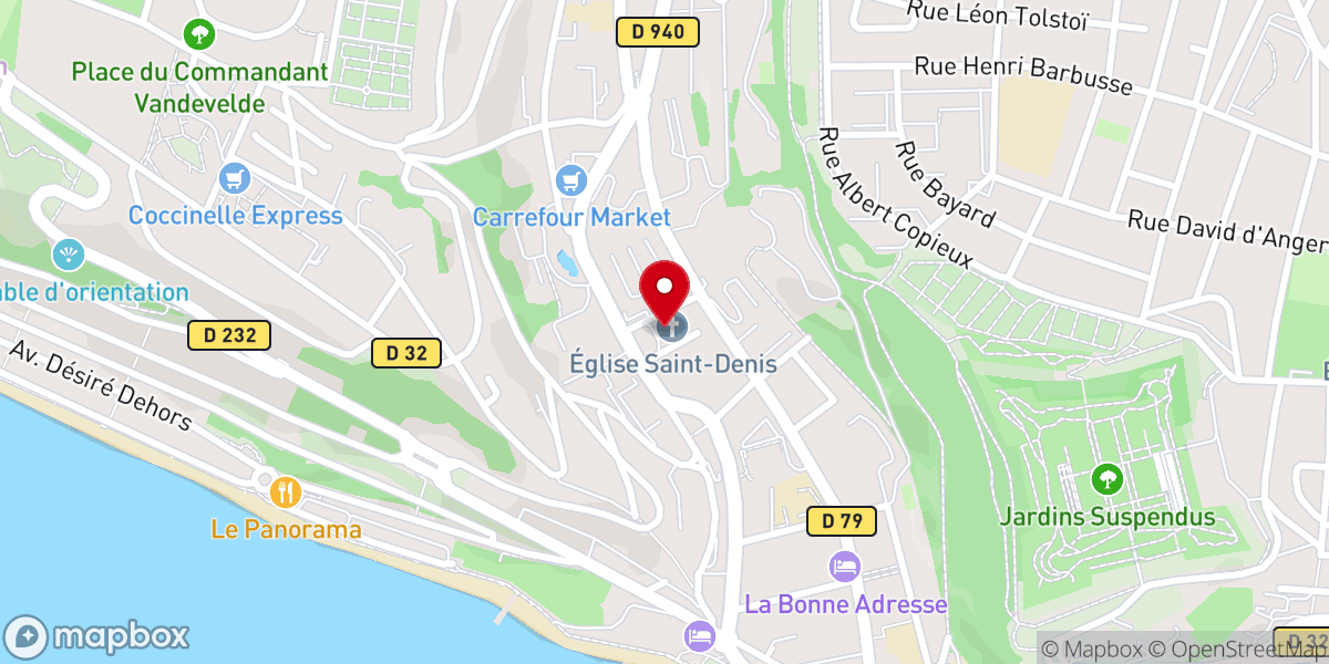Map showing location of Église catholique Saint-Denis à Sainte-Adresse