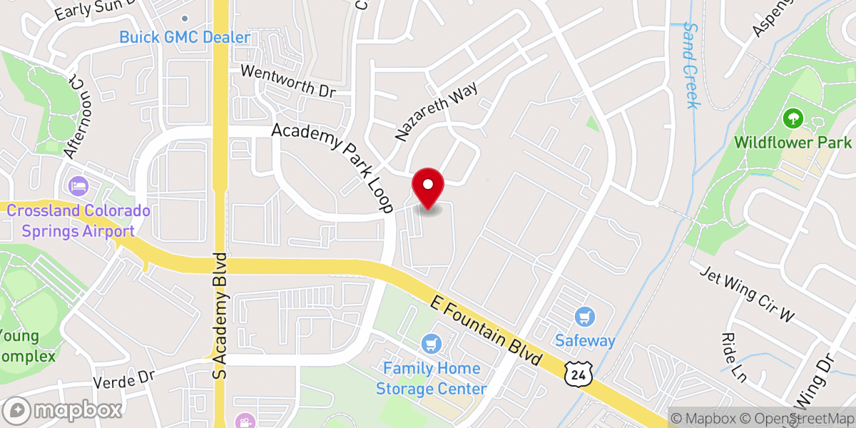 Map showing location of Springs First Church - More Than Food Bank (operates inside church)