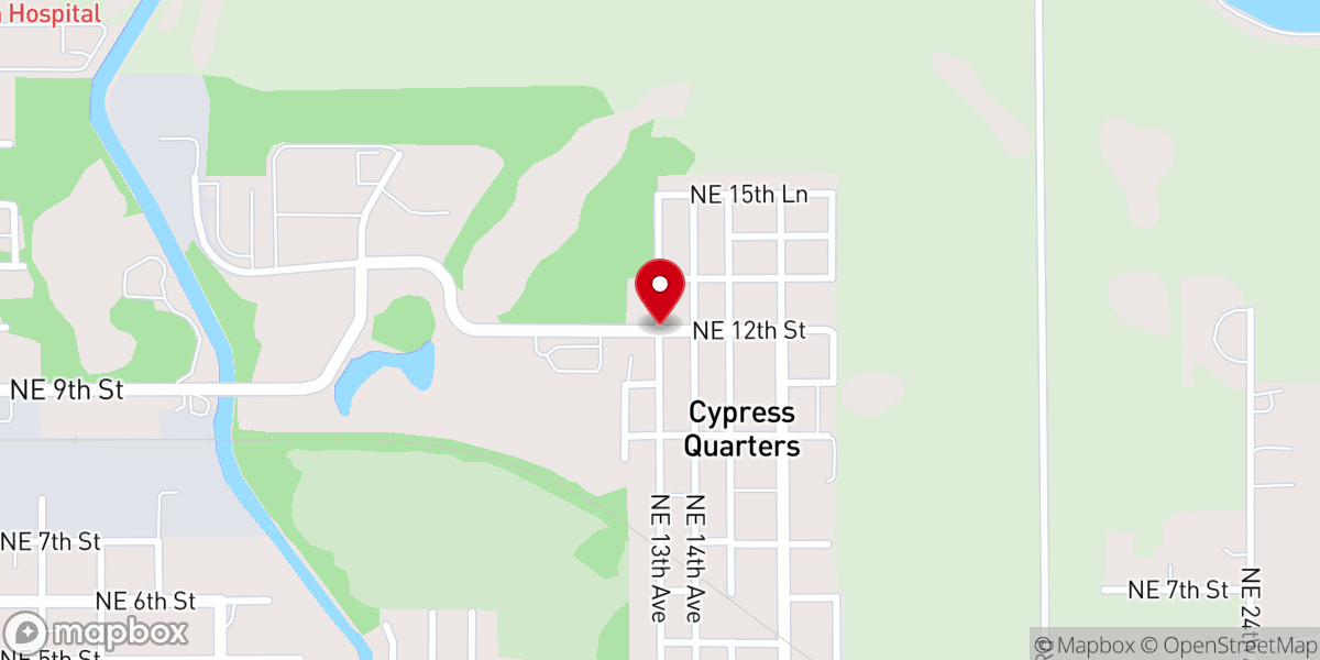 Map showing location of Bethel Missionary Baptist Church