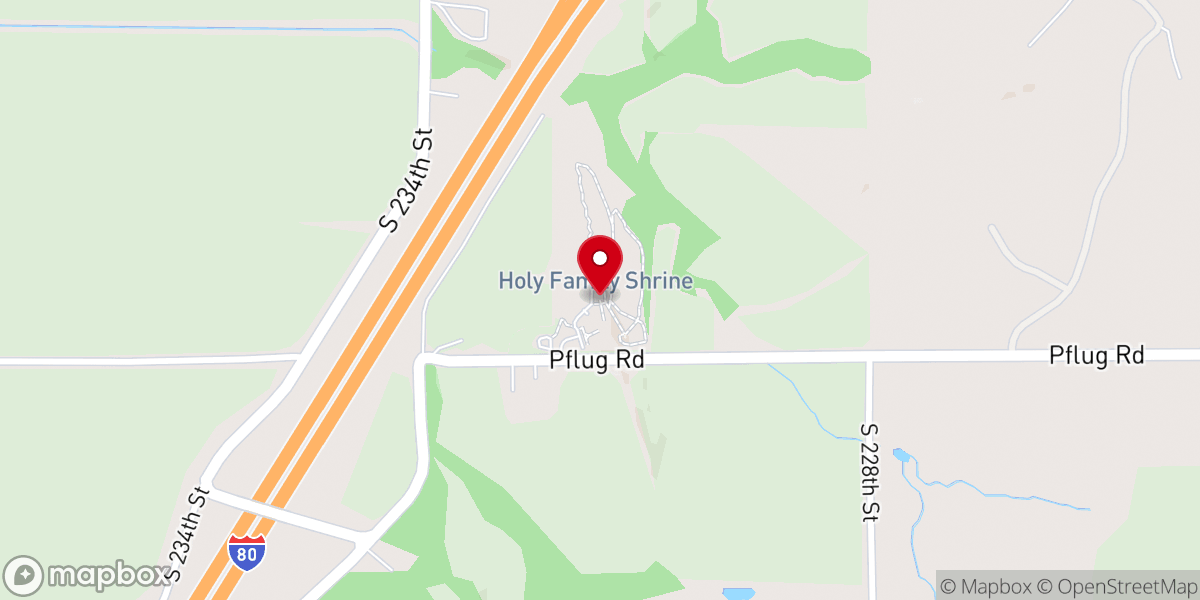 Map showing location of Holy Family Shrine