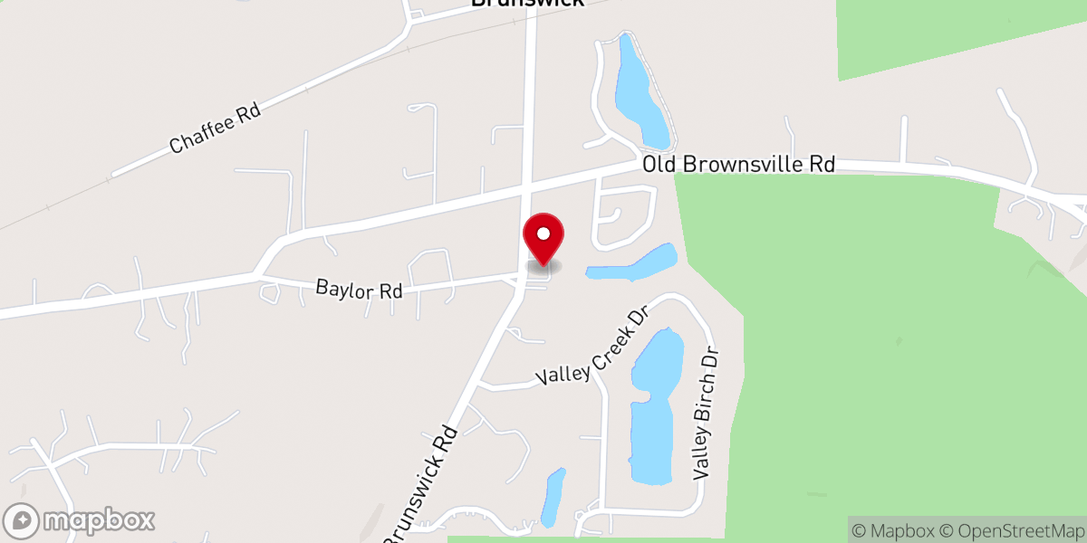 Map showing location of Brunswick Cumberland Presbyterian