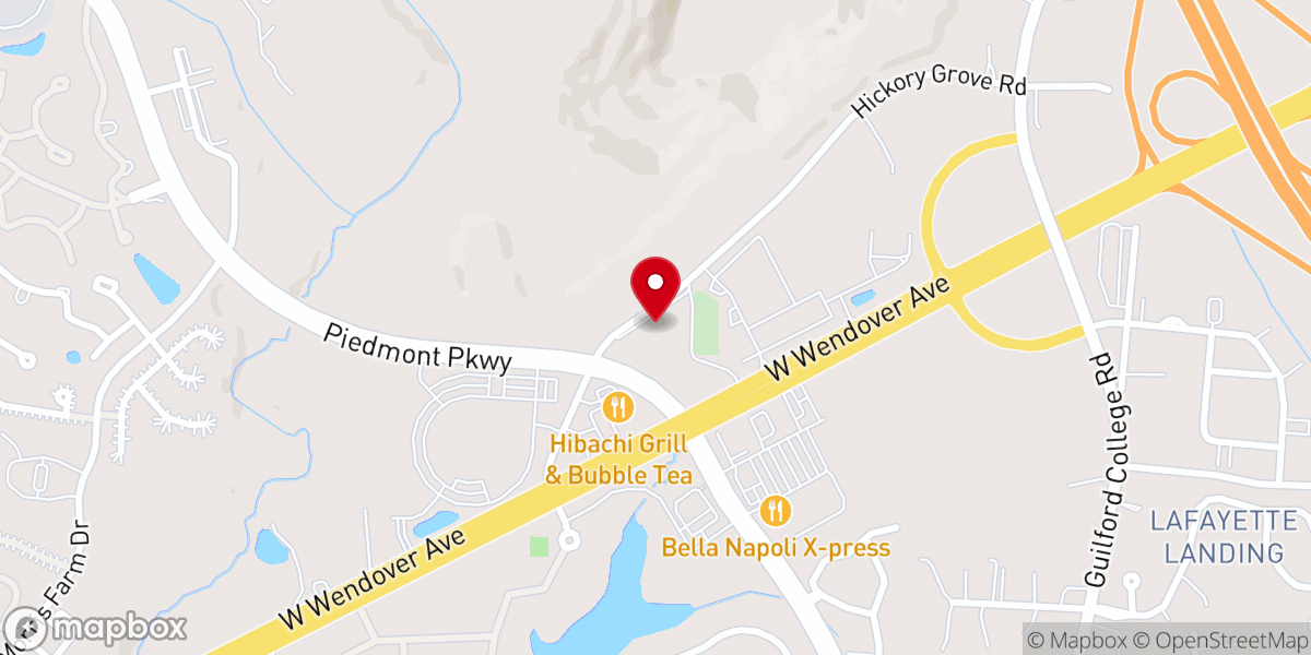 Map showing location of Hickory Grove United Methodist Church