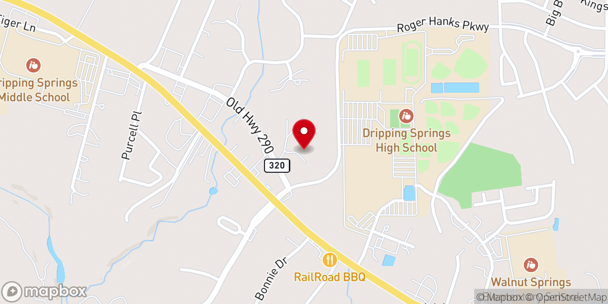 Map showing location of Dripping Springs Christian Academy