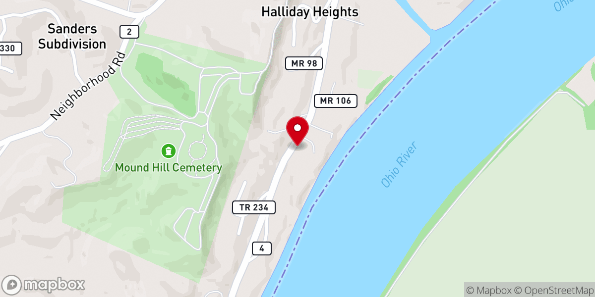 Map showing location of Central Christian Church