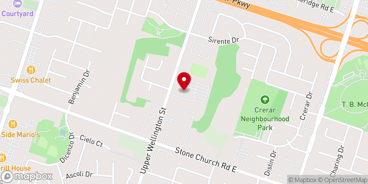 Map showing location of Bethel Gospel Tabernacle