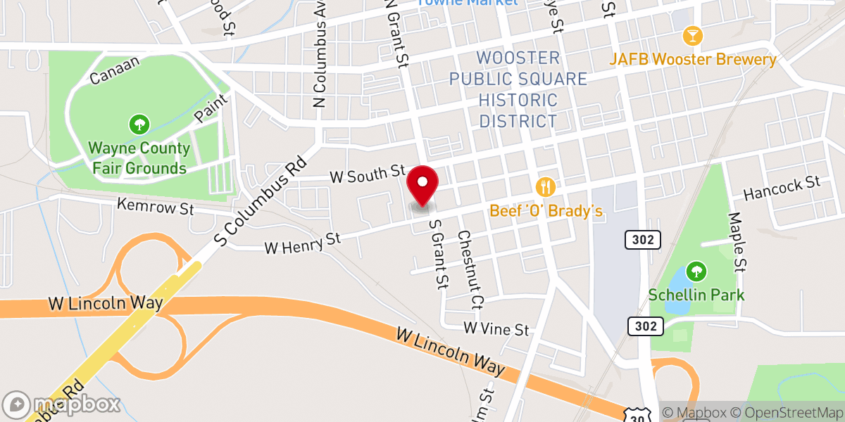 Map showing location of Second Baptist Church