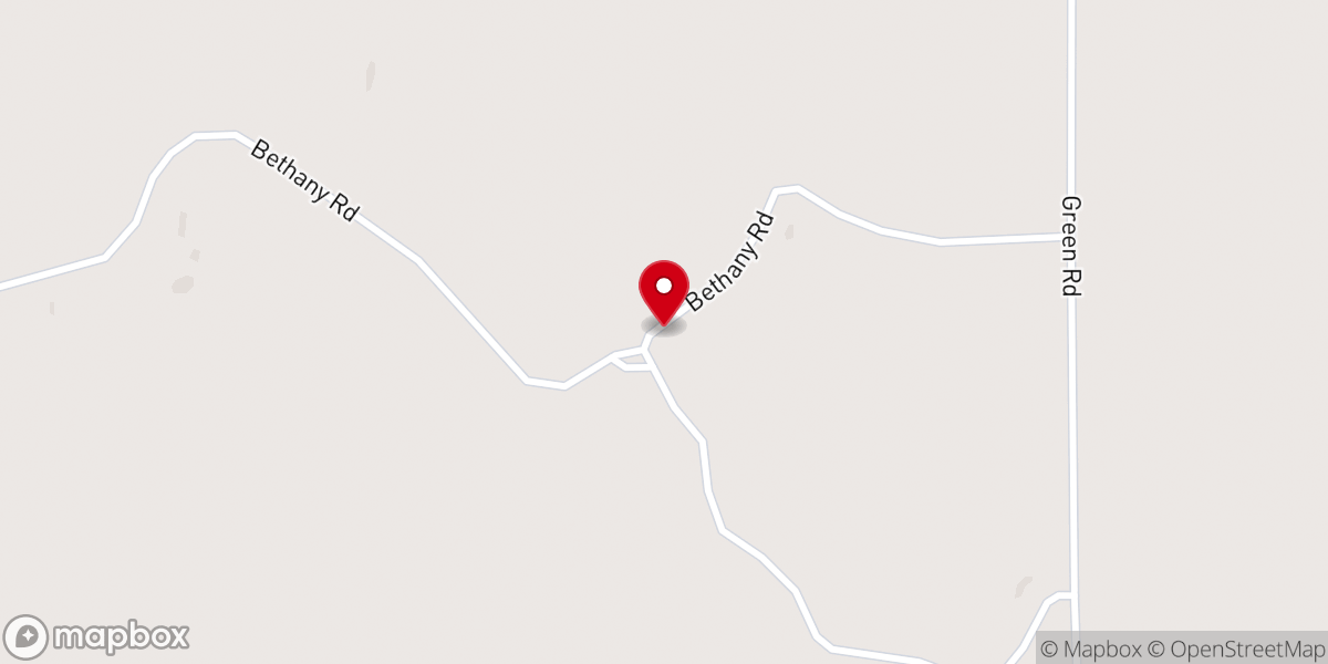 Map showing location of Bethany Church