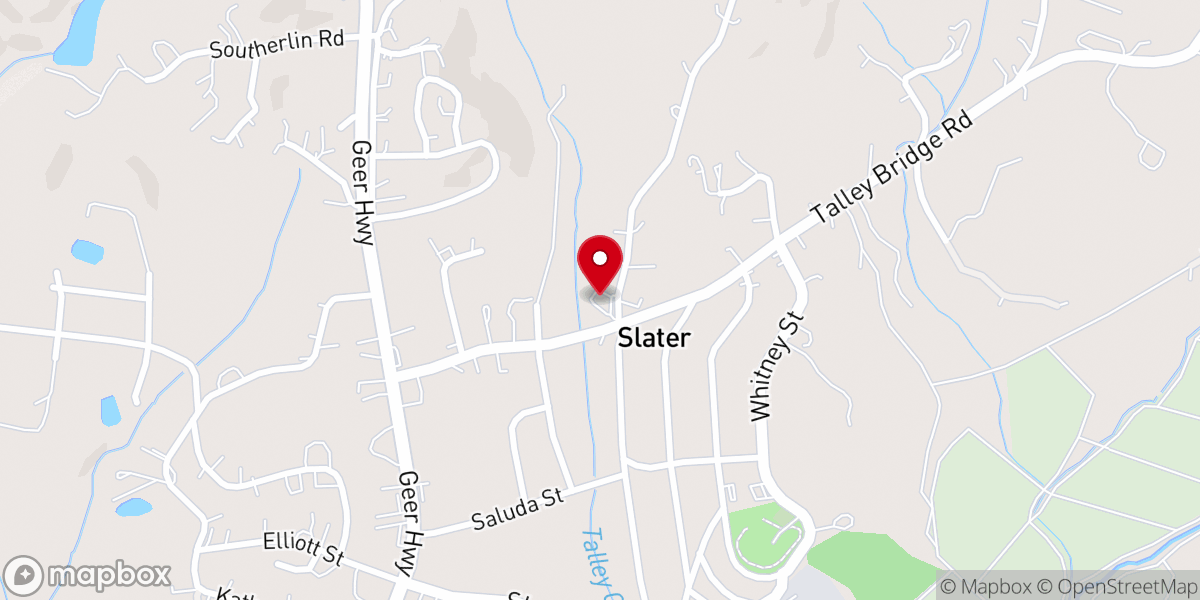 Map showing location of Slater Church of God