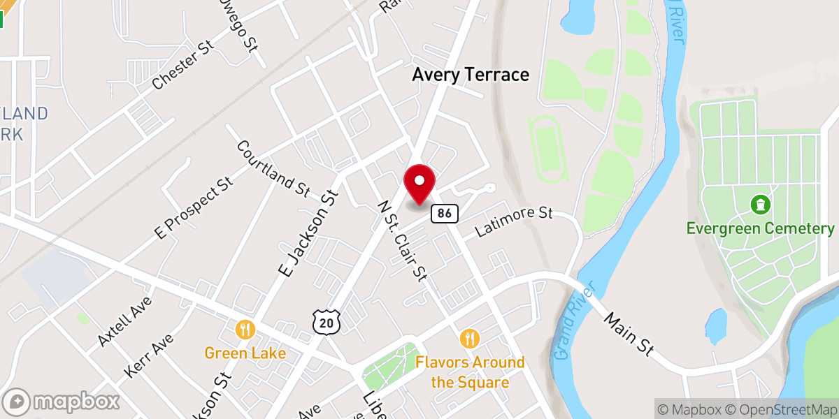 Map showing location of St. James Episcopal Church