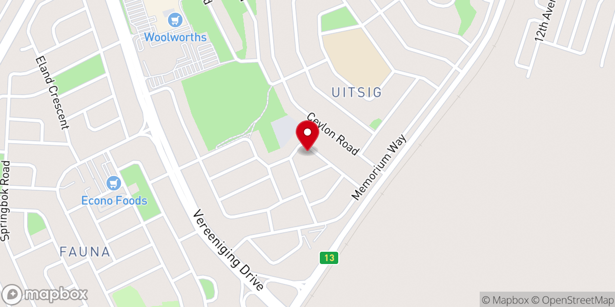 Map showing location of Afrikaanse Protestantse Kerk.