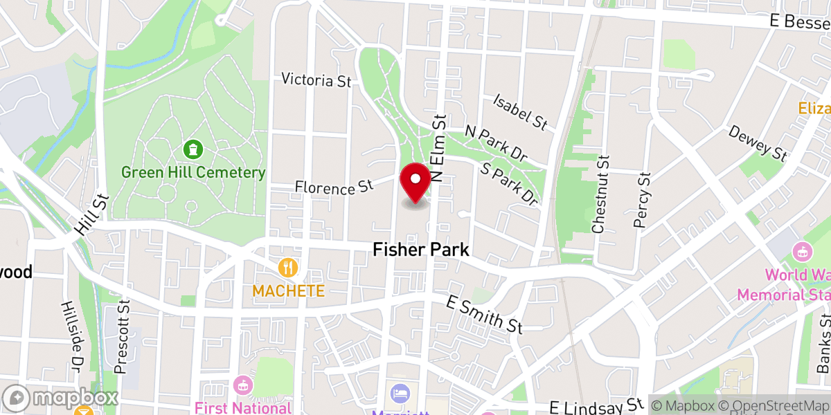 Map showing location of First Presbyterian Church