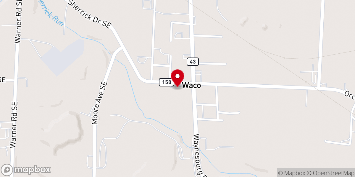 Map showing location of Waco Epworth Global Methodist Church