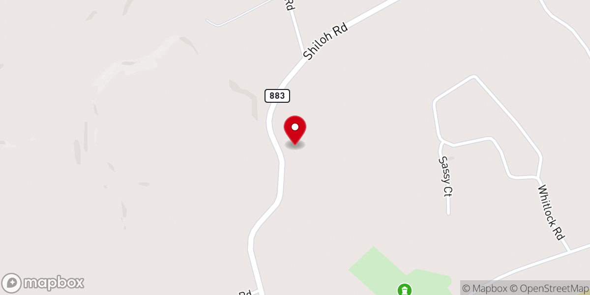 Map showing location of Shiloh Church