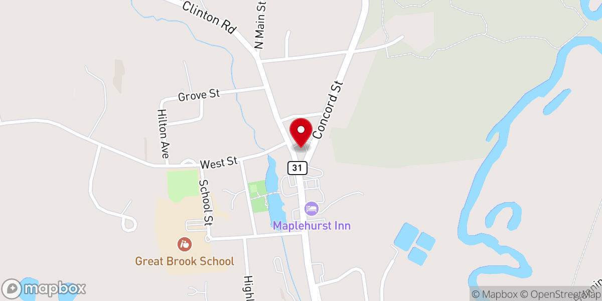 Map showing location of Antrim Baptist Church